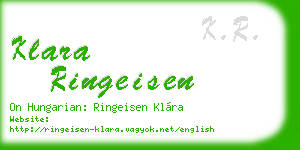 klara ringeisen business card